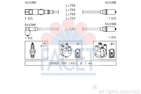 FACET 4.9551 Ignition Cable Kit
